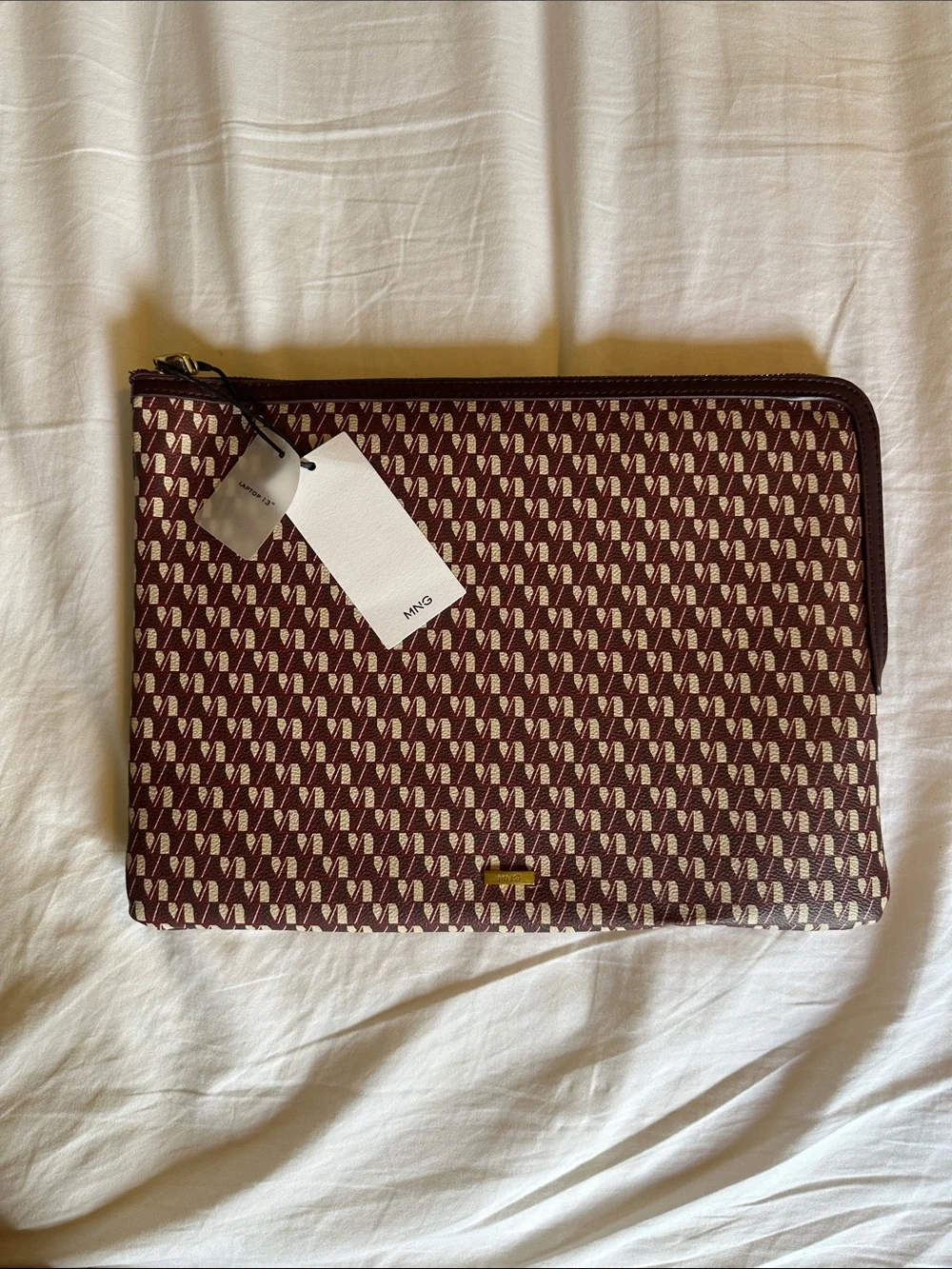 Mango 13” Burgundy/Cream Laptop Bag
